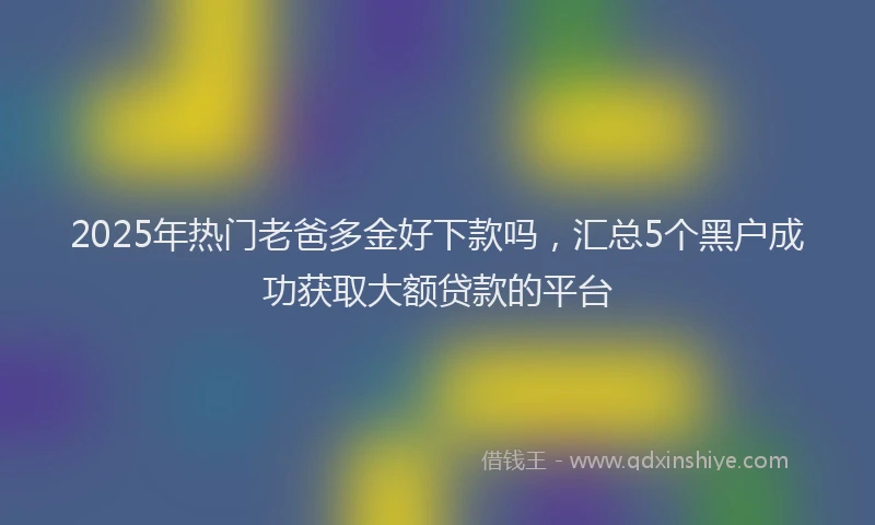 2025年热门老爸多金好下款吗，汇总5个黑户成功获取大额贷款的平台