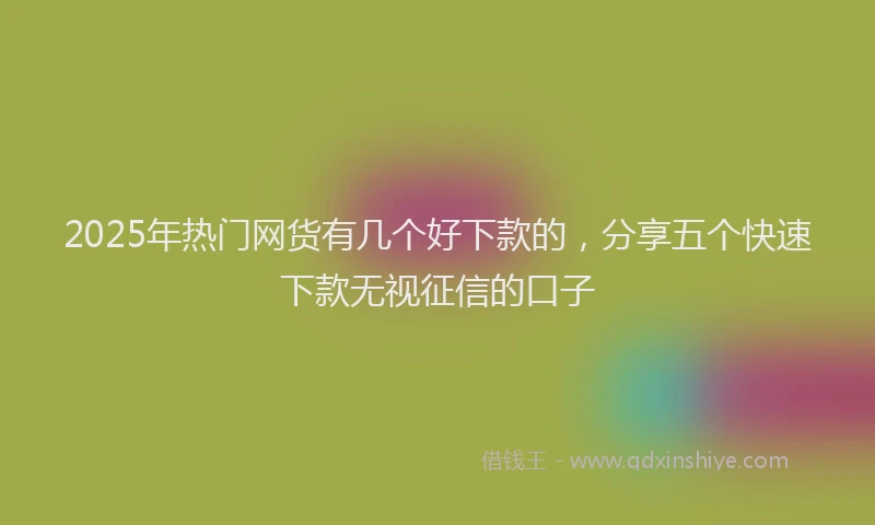 2025年热门网货有几个好下款的,分享五个快速下款无视征信的口子