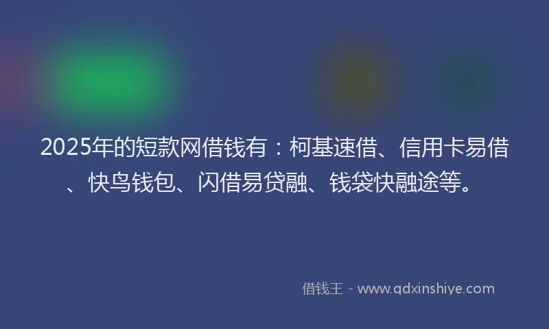 2025年的短款网借钱有：柯基速借、信用卡易借、快鸟钱包、闪借易贷融、钱袋快融途等。