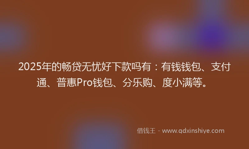 2025年的畅贷无忧好下款吗有：有钱钱包、支付通、普惠Pro钱包、分乐购、度小满等。