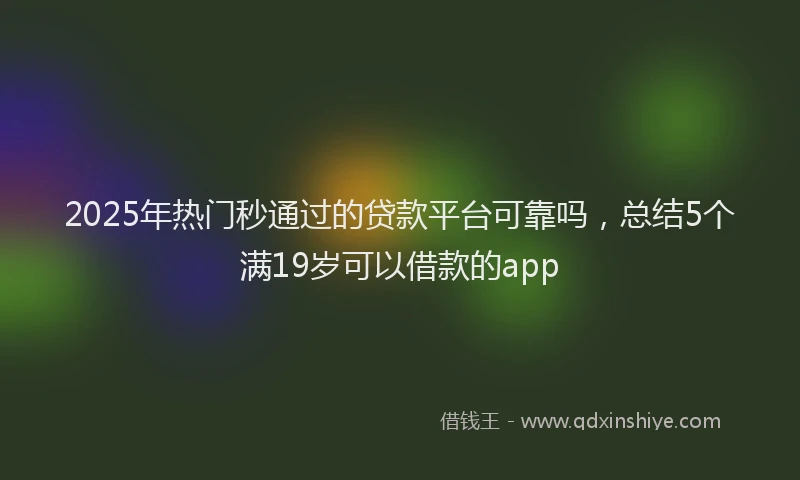 2025年热门秒通过的贷款平台可靠吗，总结5个满19岁可以借款的app