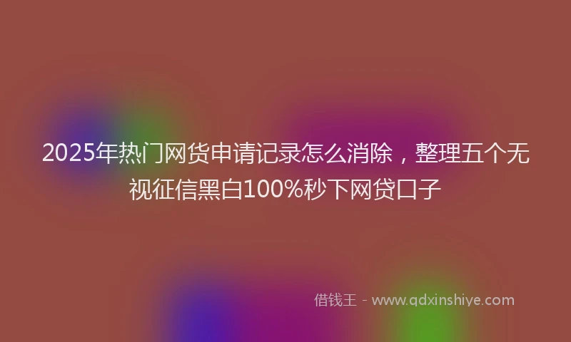 2025年热门网货申请记录怎么消除,整理五个无视征信黑白100%秒下网贷口子