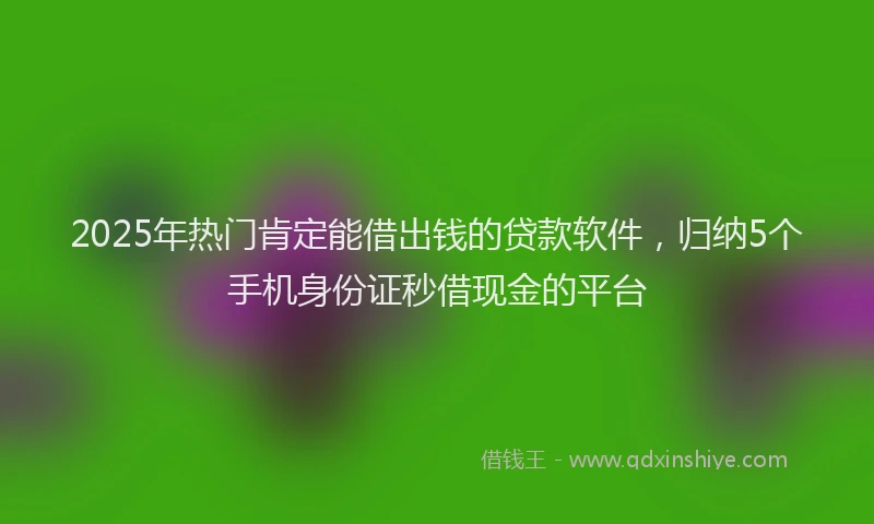 2025年热门肯定能借出钱的贷款软件,归纳5个手机身份证秒借现金的平台