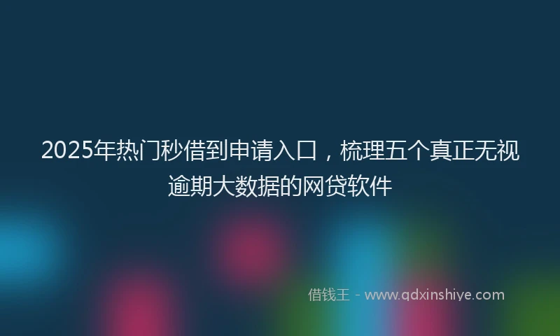 2025年热门秒借到申请入口，梳理五个真正无视逾期大数据的网贷软件