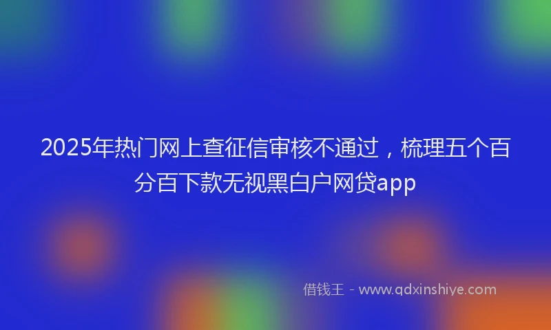 2025年热门网上查征信审核不通过，梳理五个百分百下款无视黑白户网贷app