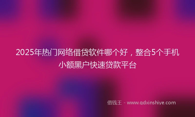 2025年热门网络借贷软件哪个好，整合5个手机小额黑户快速贷款平台