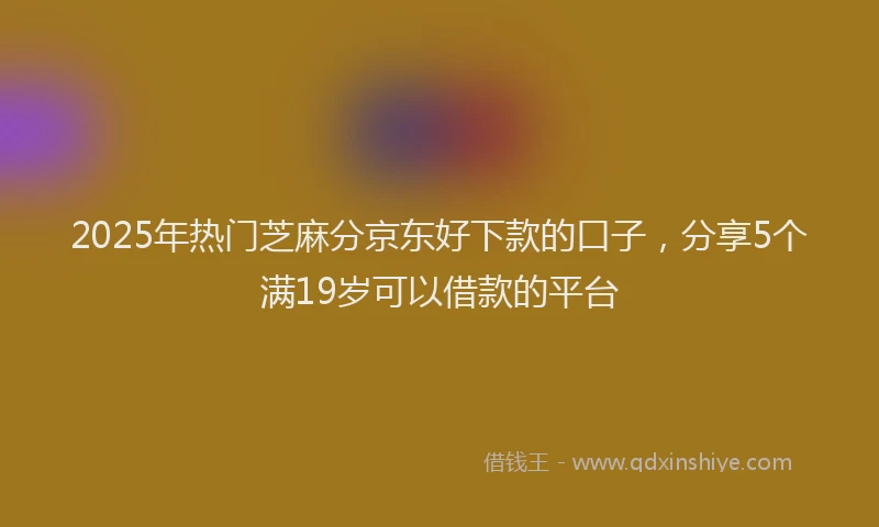 2025年热门芝麻分京东好下款的口子,分享5个满19岁可以借款的平台