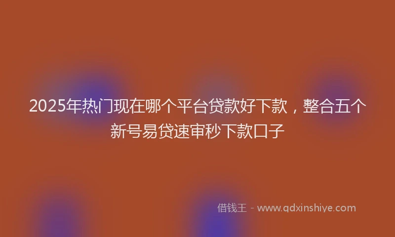 2025年热门现在哪个平台贷款好下款，整合五个新号易贷速审秒下款口子