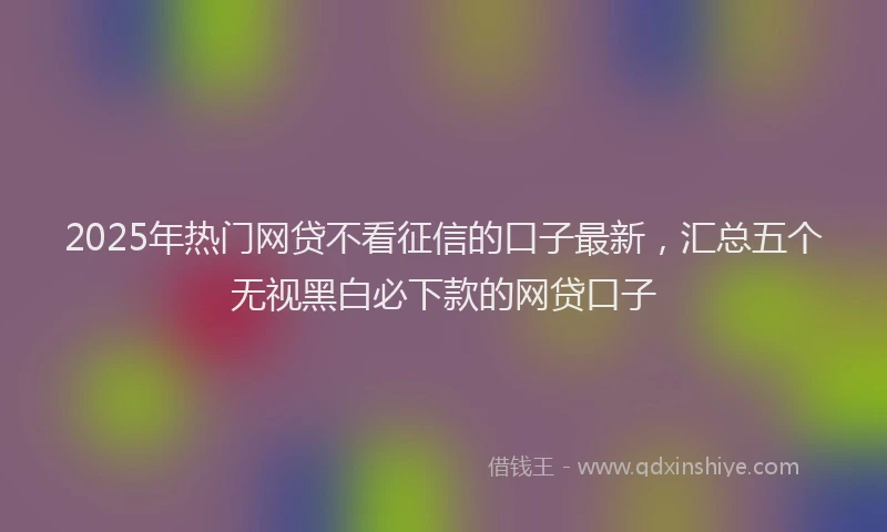 2025年热门网贷不看征信的口子最新，汇总五个无视黑白必下款的网贷口子