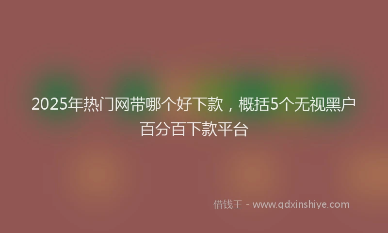 2025年热门网带哪个好下款，概括5个无视黑户百分百下款平台