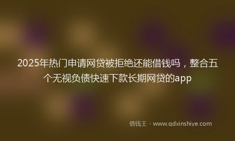 2025年热门申请网贷被拒绝还能借钱吗，整合五个无视负债快速下款长期网贷的app