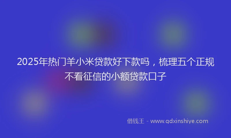 2025年热门羊小米贷款好下款吗，梳理五个正规不看征信的小额贷款口子
