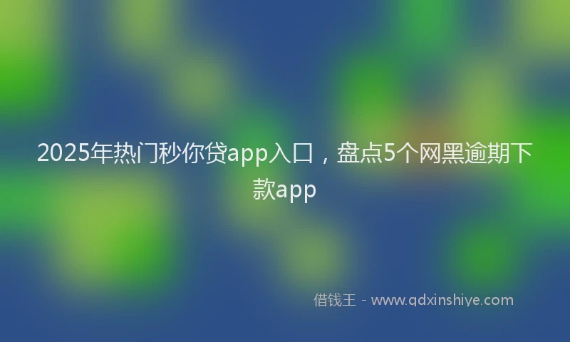 2025年热门秒你贷app入口，盘点5个网黑逾期下款app