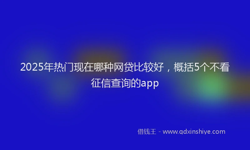2025年热门现在哪种网贷比较好,概括5个不看征信查询的app