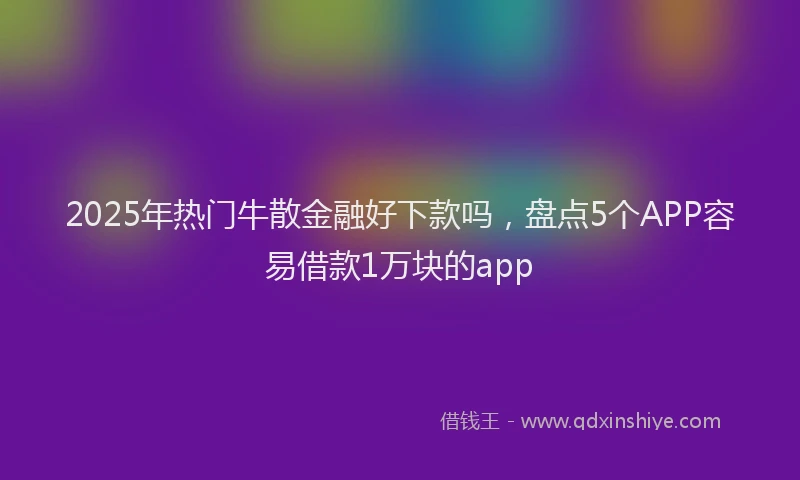 2025年热门牛散金融好下款吗，盘点5个APP容易借款1万块的app