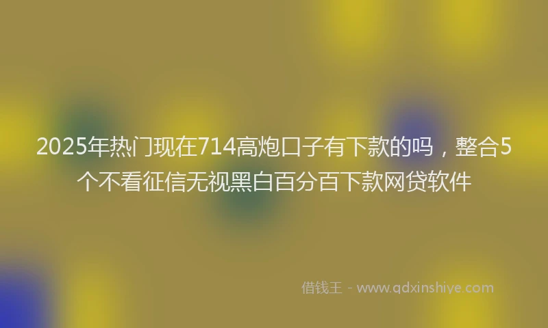 2025年热门现在714高炮口子有下款的吗，整合5个不看征信无视黑白百分百下款网贷软件