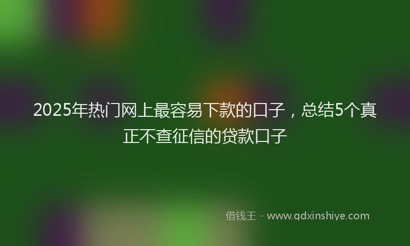 2025年热门网上最容易下款的口子，总结5个真正不查征信的贷款口子