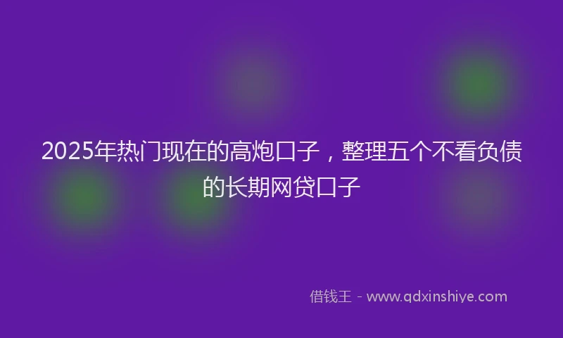 2025年热门现在的高炮口子，整理五个不看负债的长期网贷口子