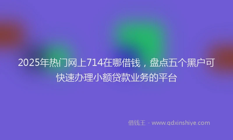 2025年热门网上714在哪借钱,盘点五个黑户可快速办理小额贷款业务的平台
