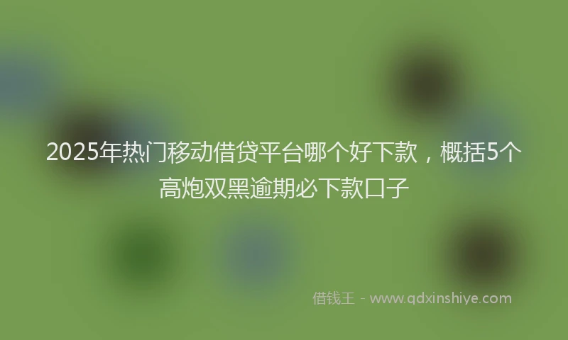2025年热门移动借贷平台哪个好下款，概括5个高炮双黑逾期必下款口子