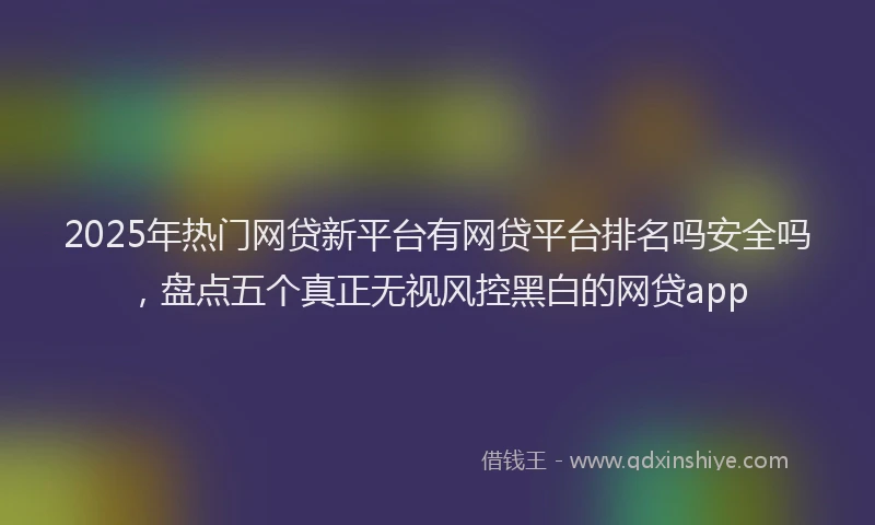 2025年热门网贷新平台有网贷平台排名吗安全吗，盘点五个真正无视风控黑白的网贷app