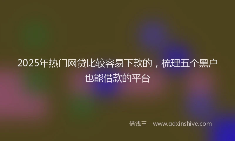 2025年热门网贷比较容易下款的,梳理五个黑户也能借款的平台