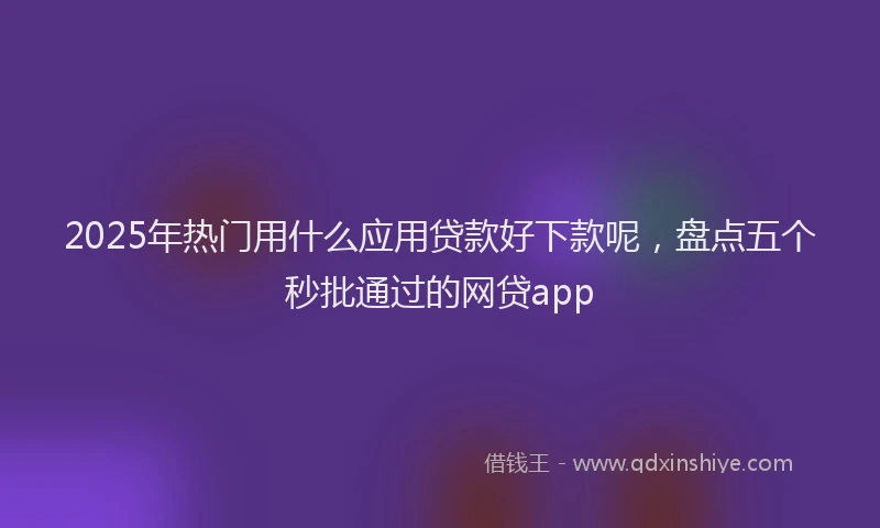 2025年热门用什么应用贷款好下款呢，盘点五个秒批通过的网贷app