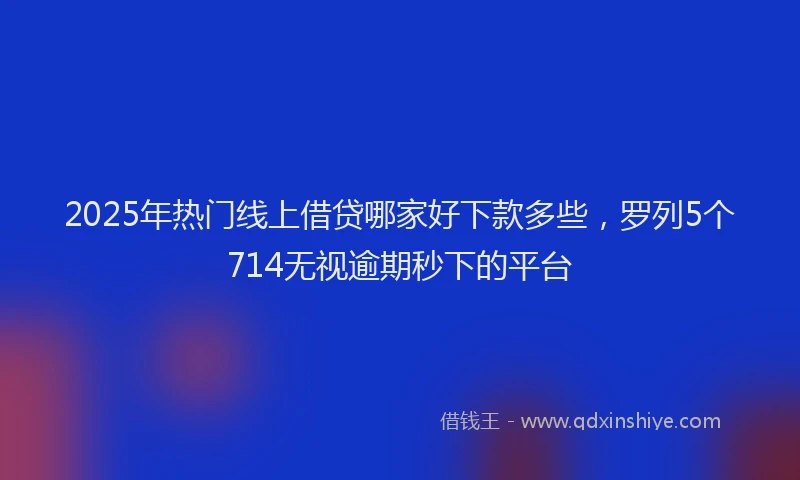 2025年热门线上借贷哪家好下款多些，罗列5个714无视逾期秒下的平台