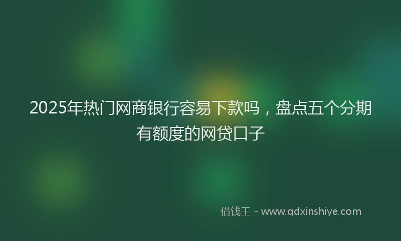 2025年热门网商银行容易下款吗，盘点五个分期有额度的网贷口子