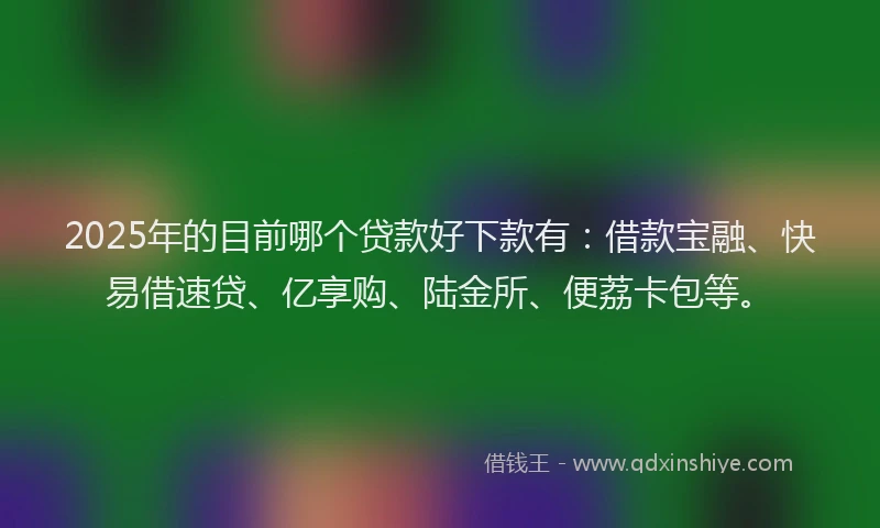 2025年的目前哪个贷款好下款有：借款宝融、快易借速贷、亿享购、陆金所、便荔卡包等。