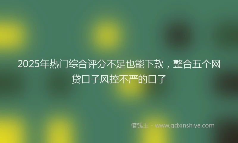 2025年热门综合评分不足也能下款，整合五个网贷口子风控不严的口子