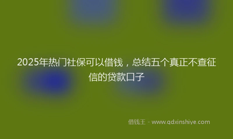 2025年热门社保可以借钱，总结五个真正不查征信的贷款口子