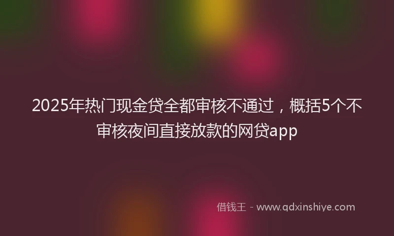 2025年热门现金贷全都审核不通过，概括5个不审核夜间直接放款的网贷app
