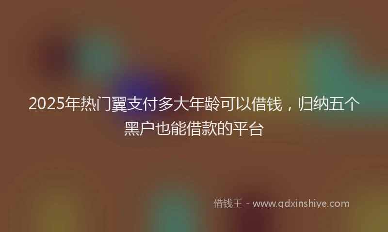 2025年热门翼支付多大年龄可以借钱，归纳五个黑户也能借款的平台
