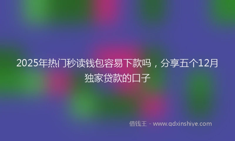 2025年热门秒读钱包容易下款吗，分享五个12月独家贷款的口子