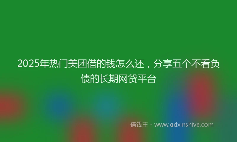 2025年热门美团借的钱怎么还，分享五个不看负债的长期网贷平台