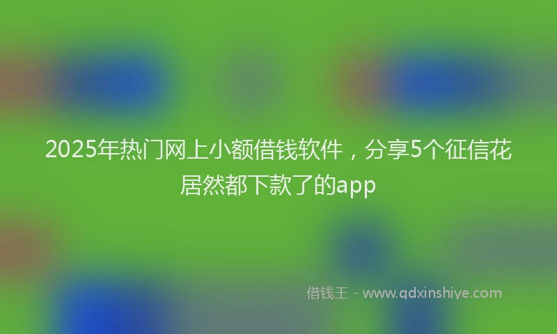 2025年热门网上小额借钱软件，分享5个征信花居然都下款了的app