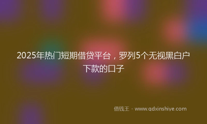 2025年热门短期借贷平台,罗列5个无视黑白户下款的口子