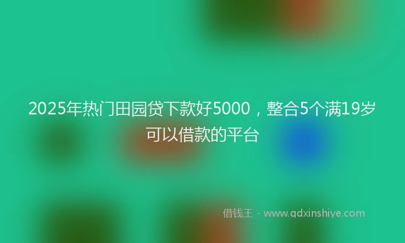 2025年热门田园贷下款好5000，整合5个满19岁可以借款的平台
