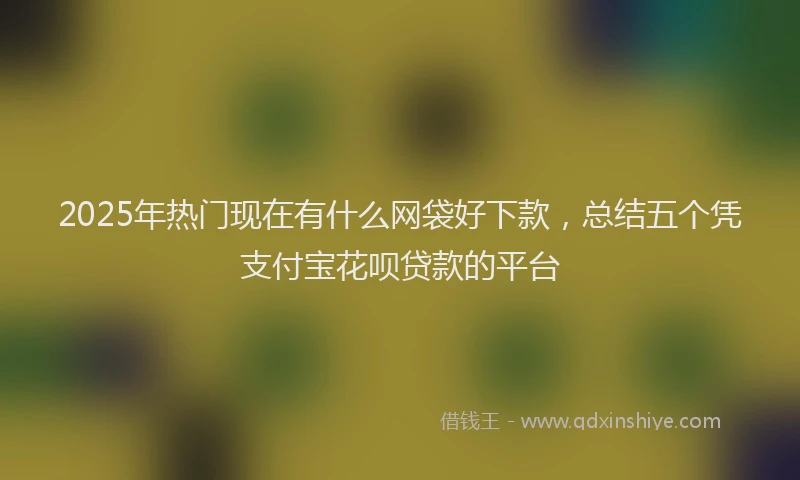 2025年热门现在有什么网袋好下款，总结五个凭支付宝花呗贷款的平台