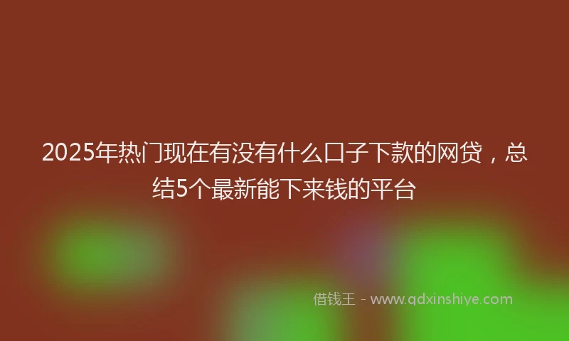 2025年热门现在有没有什么口子下款的网贷，总结5个最新能下来钱的平台