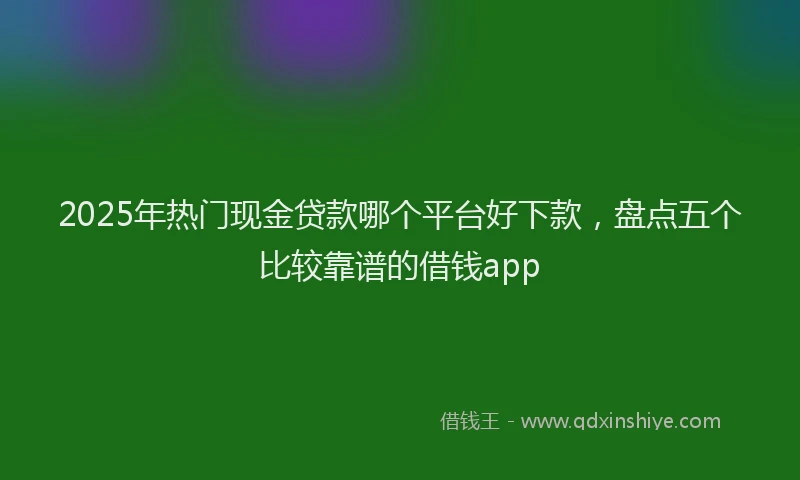 2025年热门现金贷款哪个平台好下款，盘点五个比较靠谱的借钱app