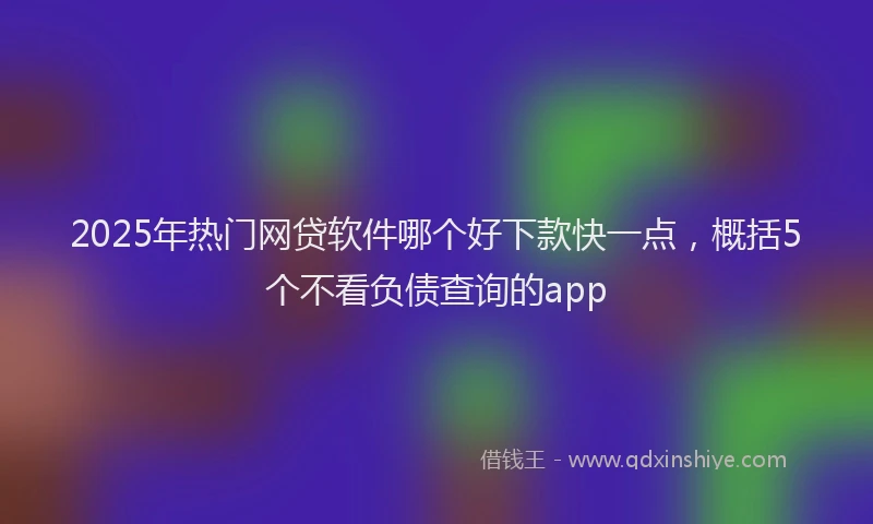 2025年热门网贷软件哪个好下款快一点,概括5个不看负债查询的app