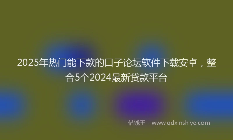 2025年热门能下款的口子论坛软件下载安卓，整合5个2024最新贷款平台
