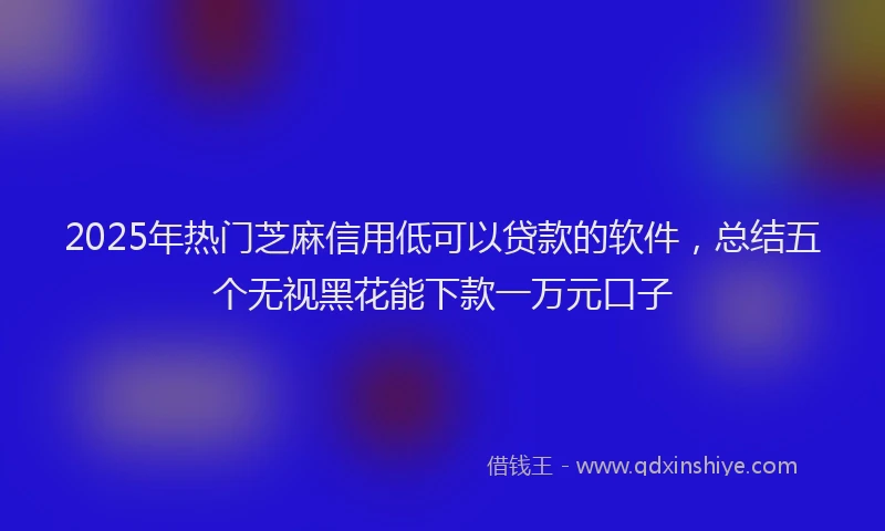2025年热门芝麻信用低可以贷款的软件，总结五个无视黑花能下款一万元口子