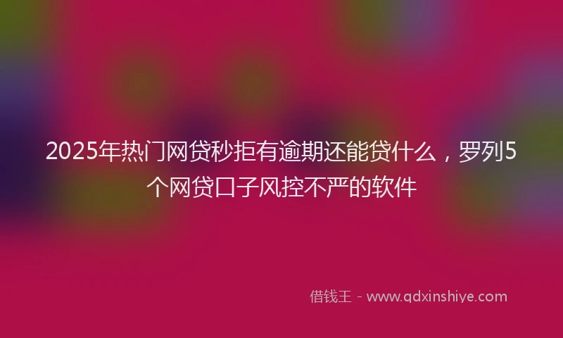 2025年热门网贷秒拒有逾期还能贷什么，罗列5个网贷口子风控不严的软件