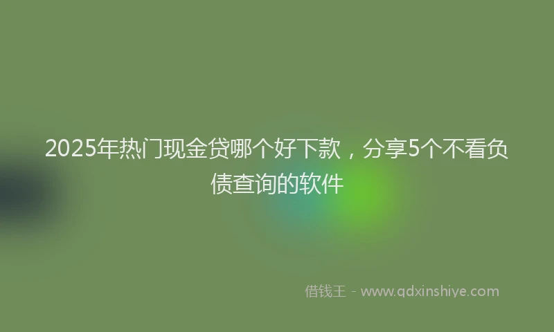 2025年热门现金贷哪个好下款，分享5个不看负债查询的软件