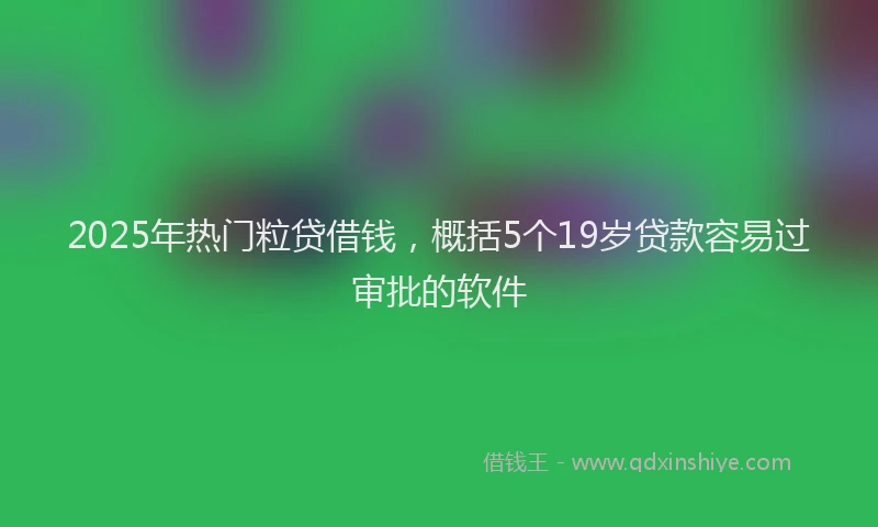 2025年热门粒贷借钱，概括5个19岁贷款容易过审批的软件