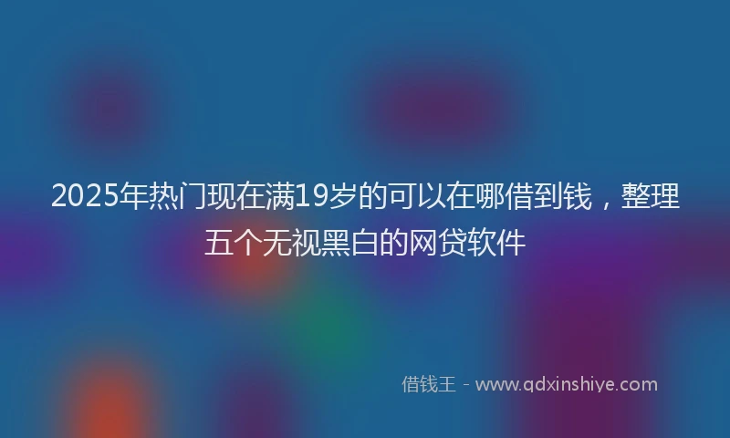 2025年热门现在满19岁的可以在哪借到钱，整理五个无视黑白的网贷软件