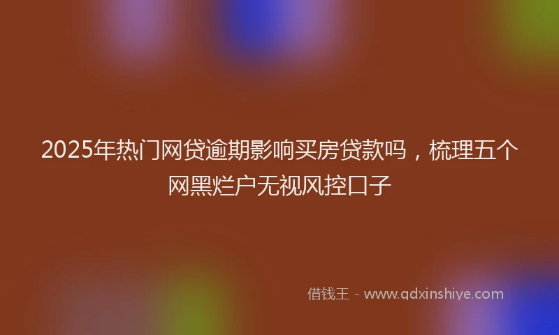 2025年热门网贷逾期影响买房贷款吗，梳理五个网黑烂户无视风控口子